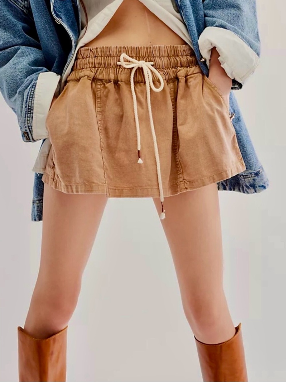 Madeline Pull On Drawstring Mini Skort